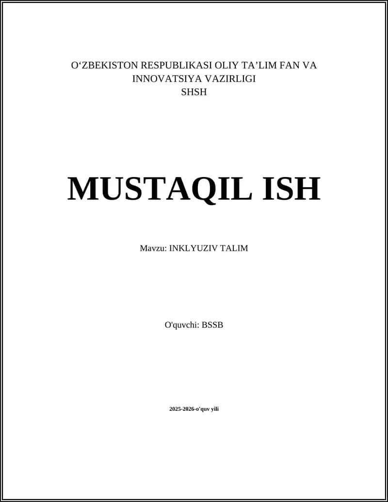 INKLYUZIV TALIM