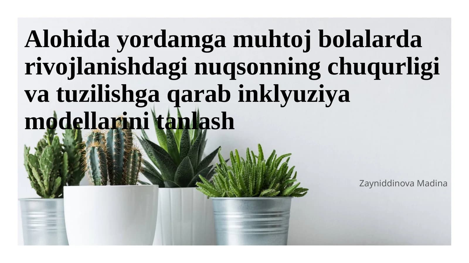 Alohida yordamga muhtoj bolalarda rivojlanishdagi nuqsonning chuqurligi va tuzilishga qarab inklyuziya modellarini tanlash