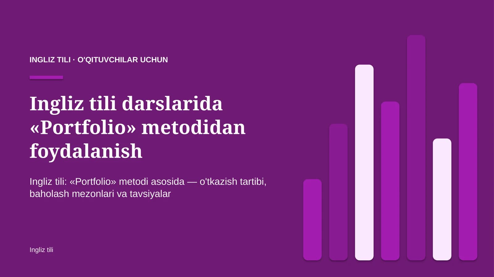 ingliz tili darslarida portfolio metodidan foydalanish 8676