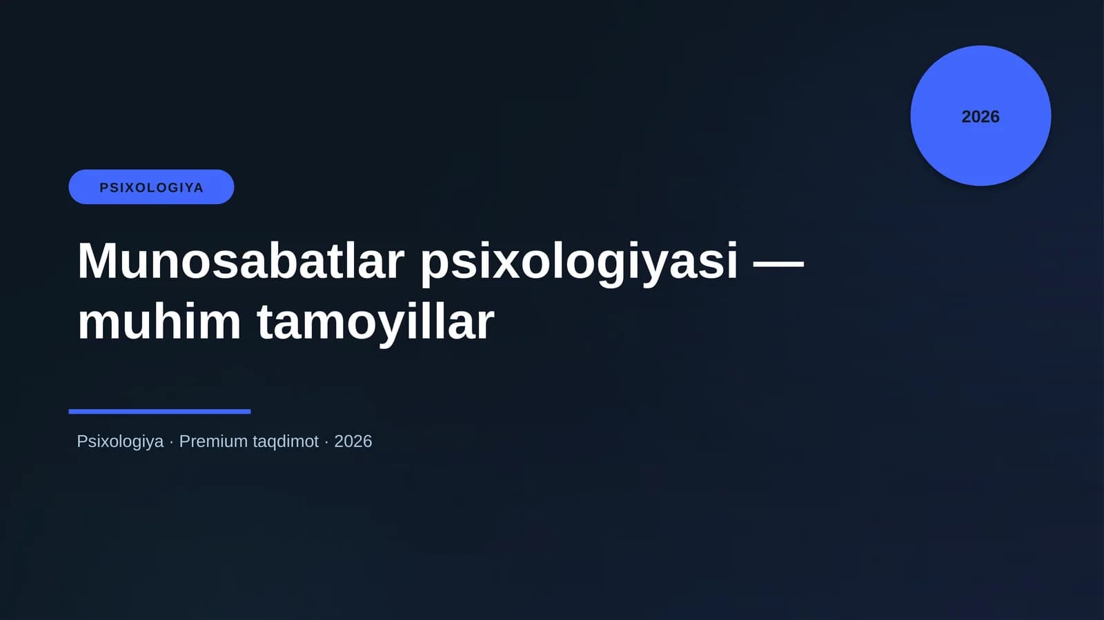 Munosabatlar psixologiyasi — muhim tamoyillar
