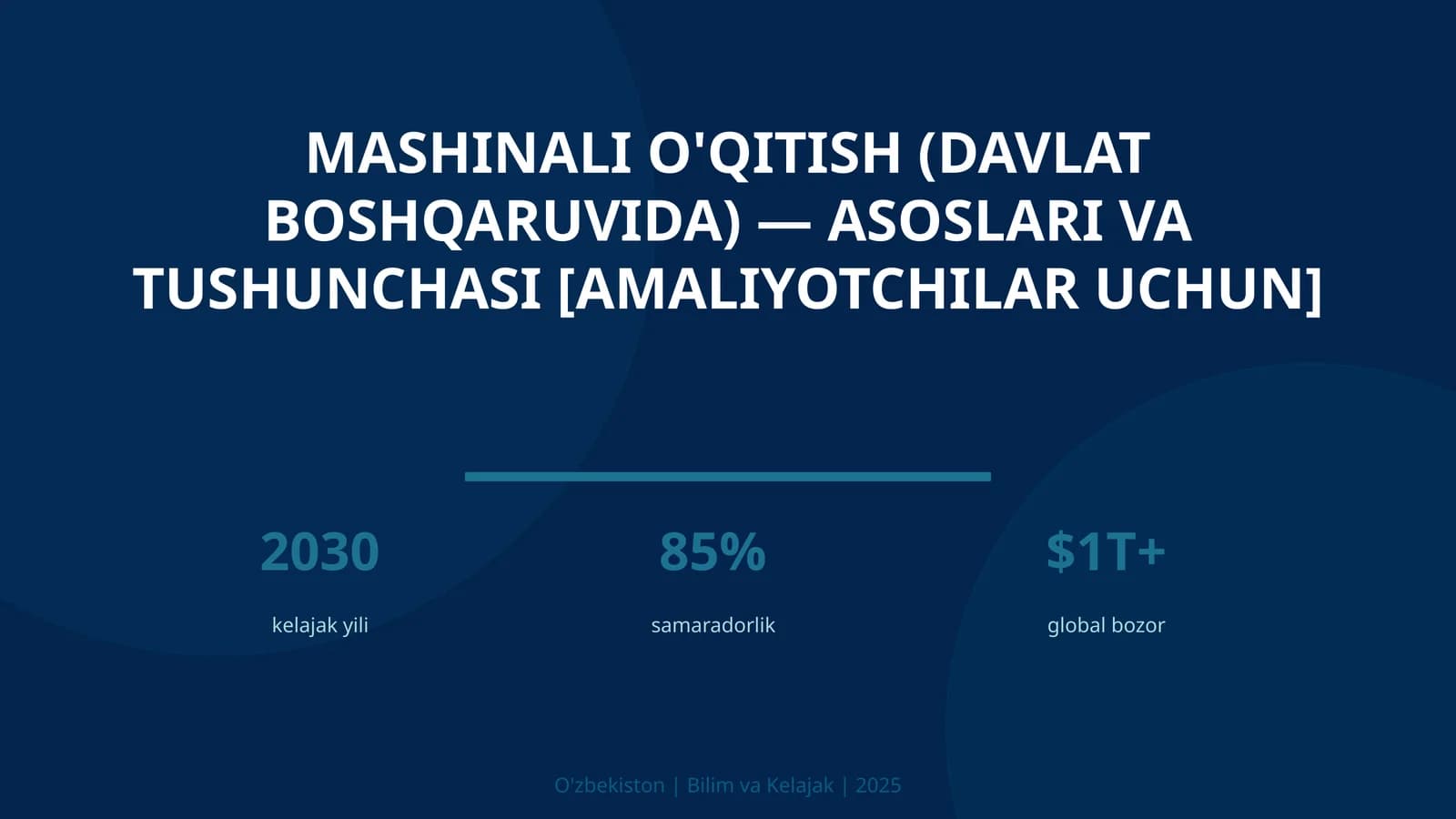 Mashinali o'qitish (davlat boshqaruvida) — asoslari va tushunchasi [amaliyotchilar uchun]