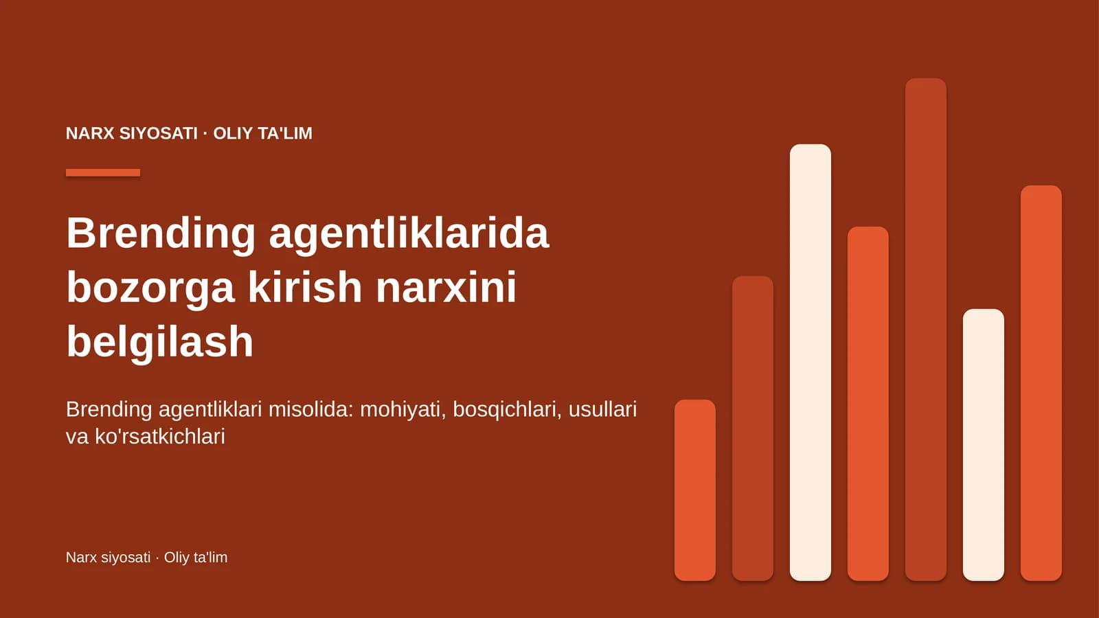 Bozorga kirish narxini belgilash: mohiyati
