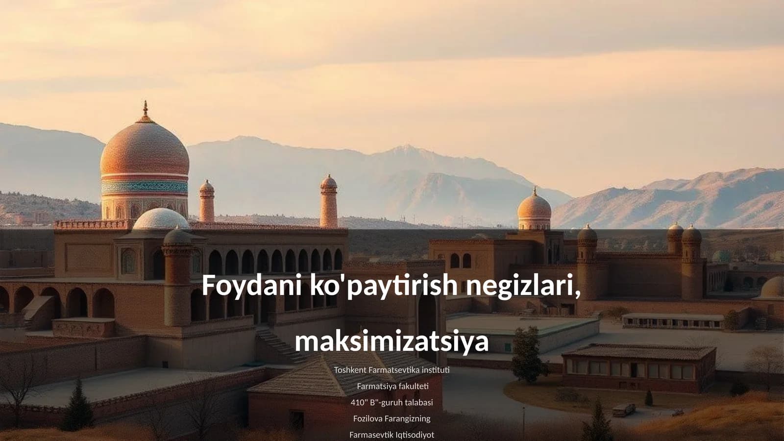 Farmasevtik Iqtisodiyot