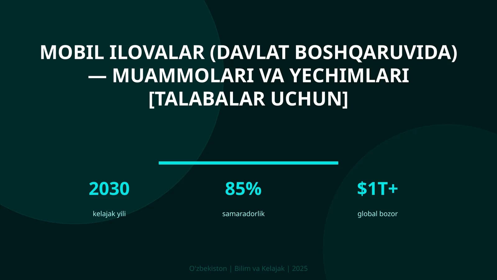 Mobil ilovalar (davlat boshqaruvida) — muammolari va yechimlari [talabalar uchun]