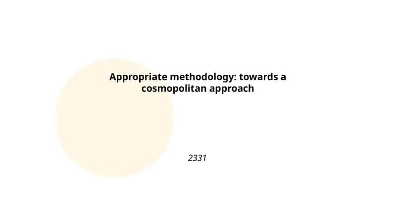 Appropriate methodology: towards a cosmopolitan approach
