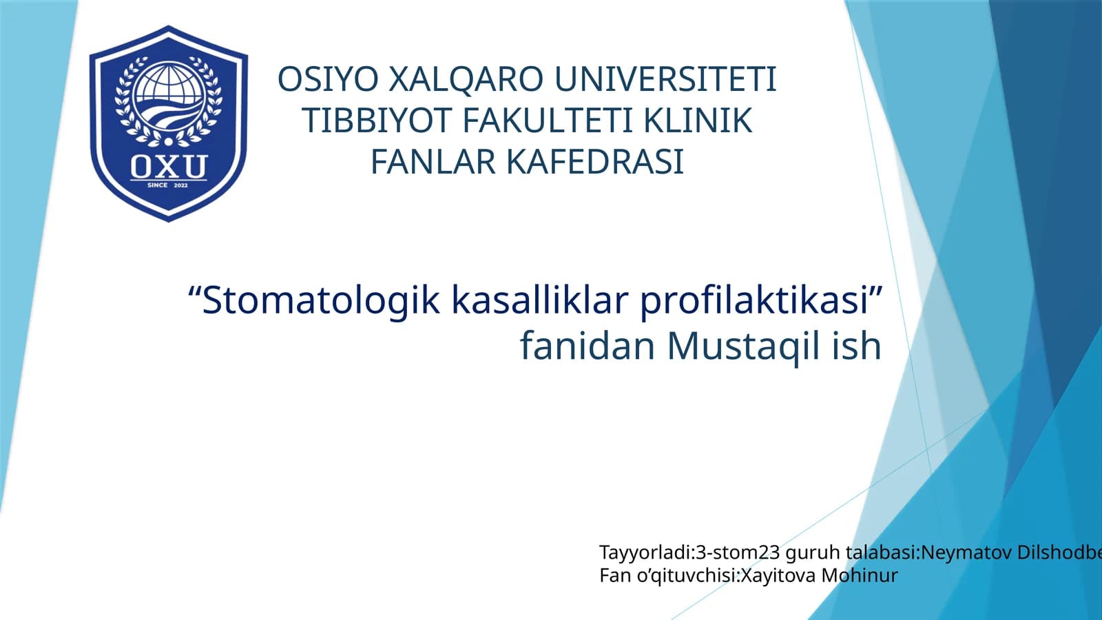 Ogʻiz bo'shlig'ida kariesogen muhit mexanizmi