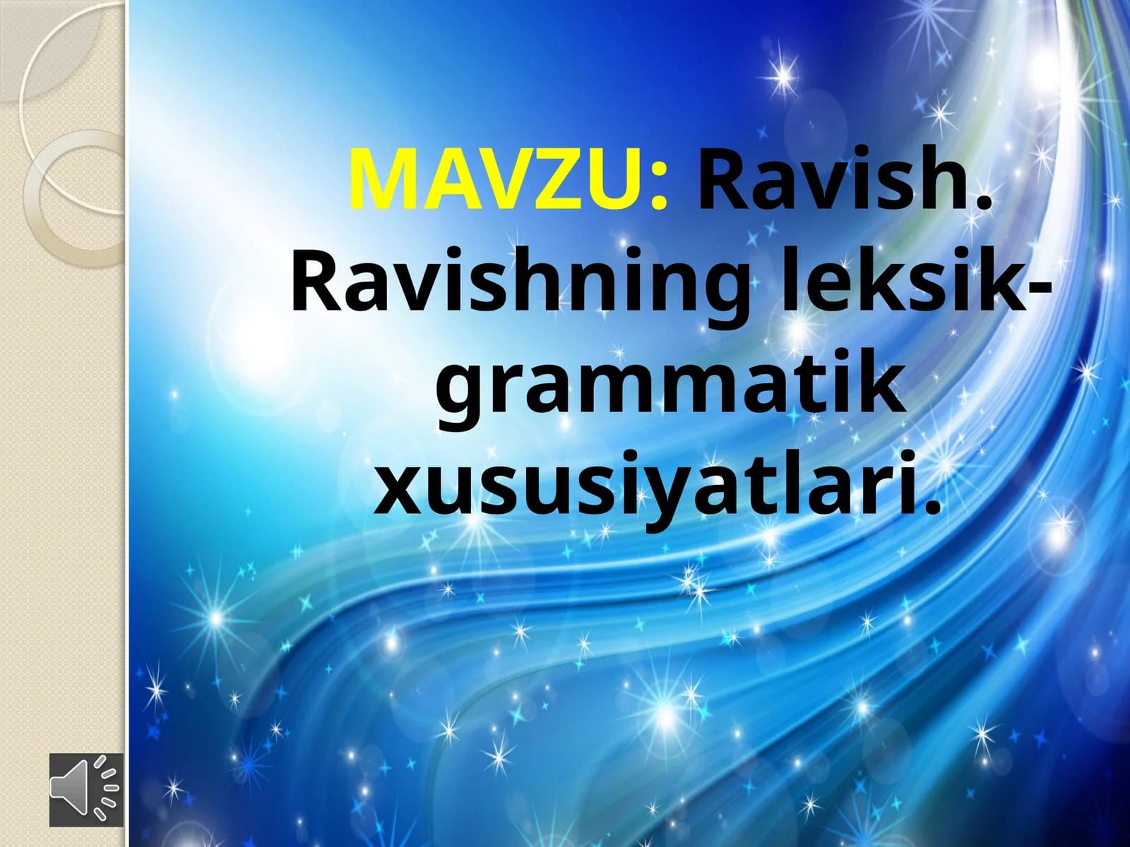 Ravishning leksik-grammatik xususiyatlari