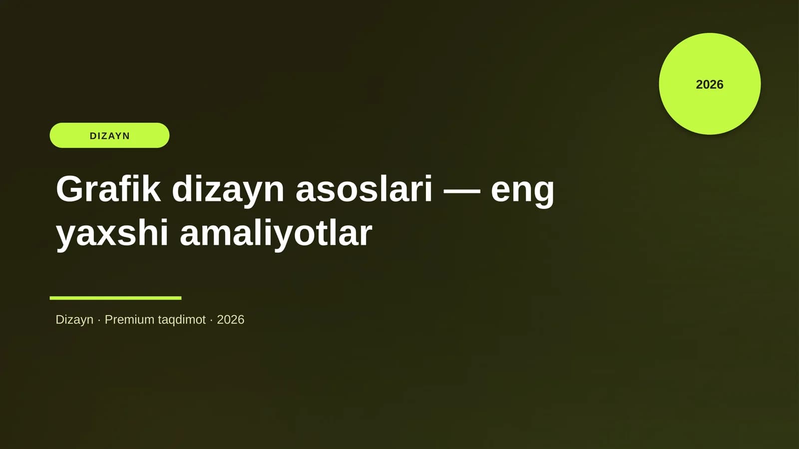 Grafik dizayn asoslari — eng yaxshi amaliyotlar