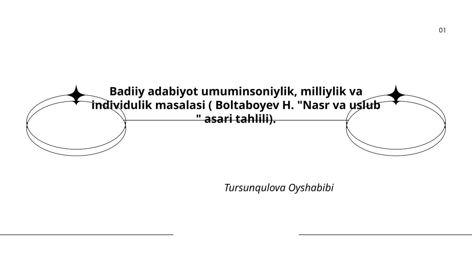 Badiiy adabiyot umuminsoniylik, milliylik va individulik masalasi ( Boltaboyev H. "Nasr va uslub " asari tahlili)