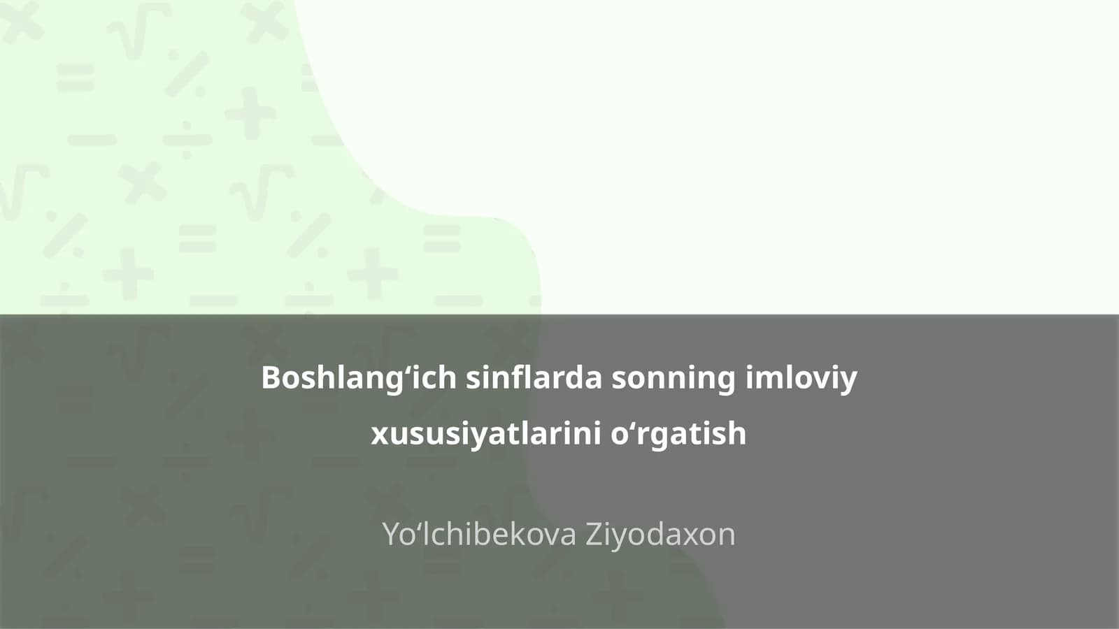Sonlar va ularning imloviy xususiyatlari