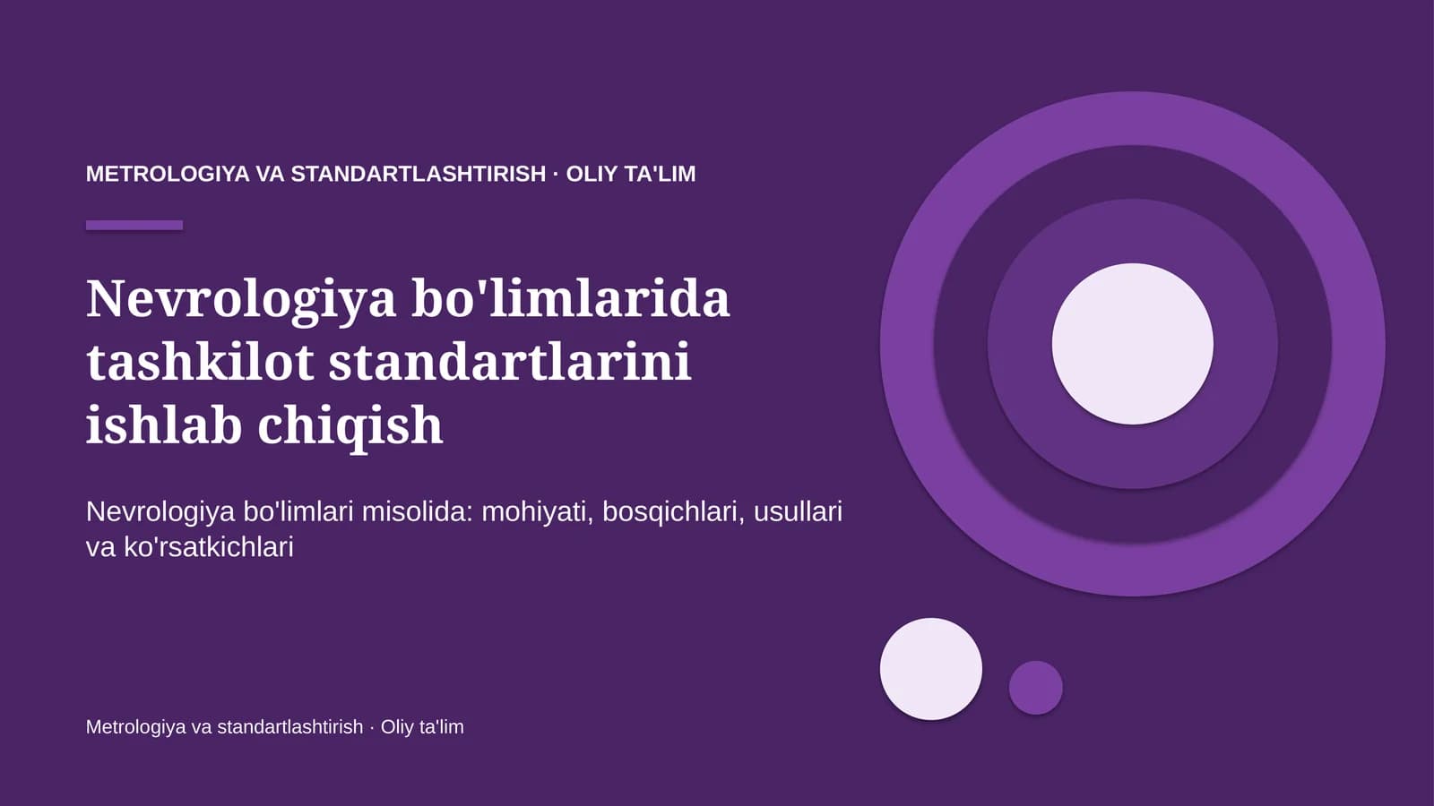 nevrologiya bo'limlarida tashkilot standartlarini ishlab chiqish 1574