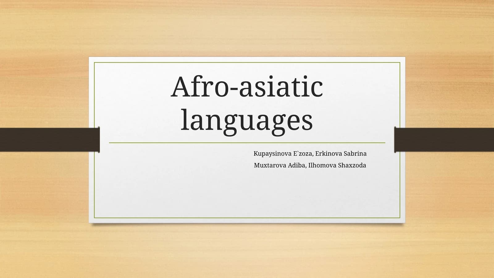 Afro-asiatic languages