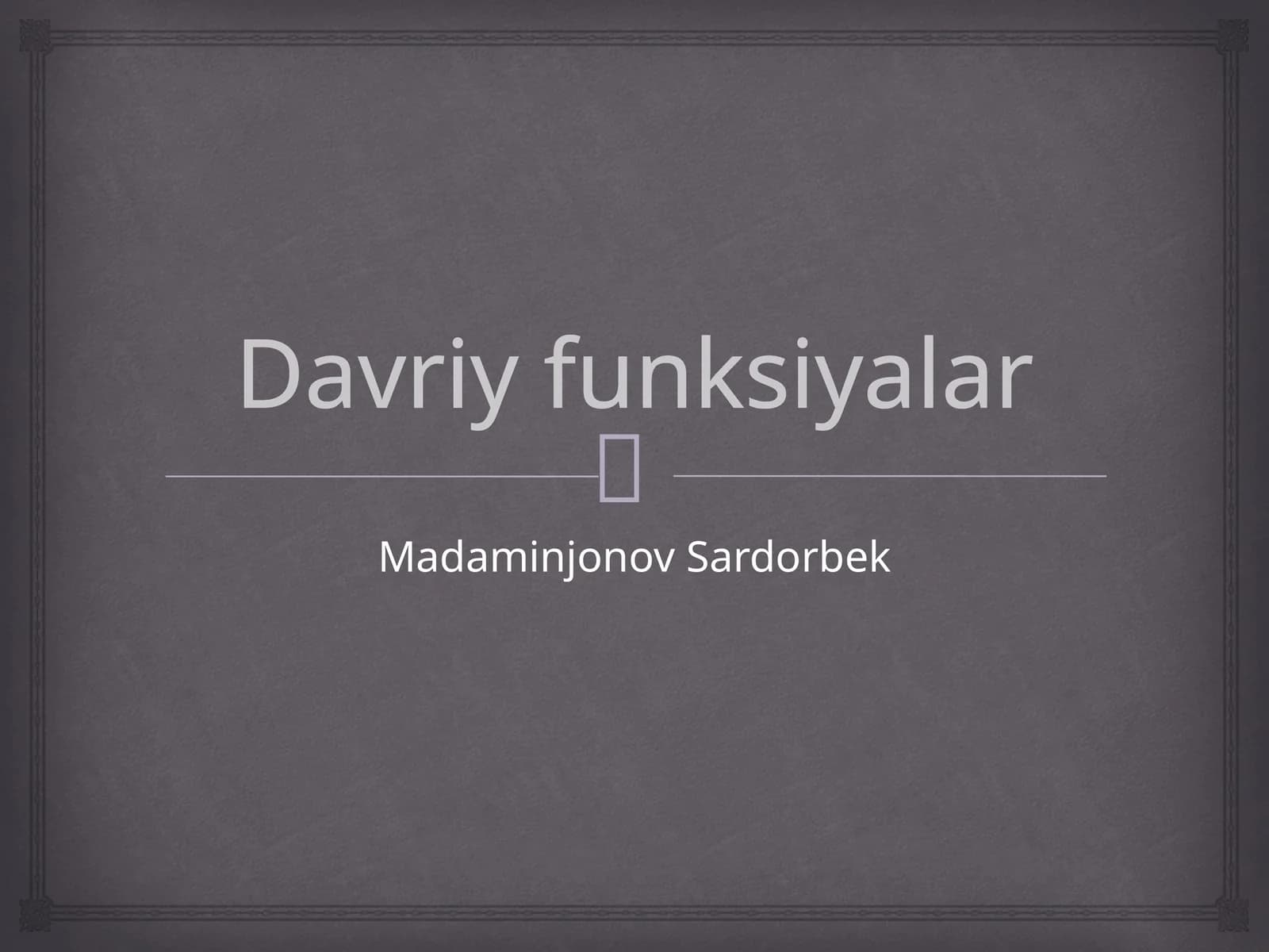 Davriy funksiyalar