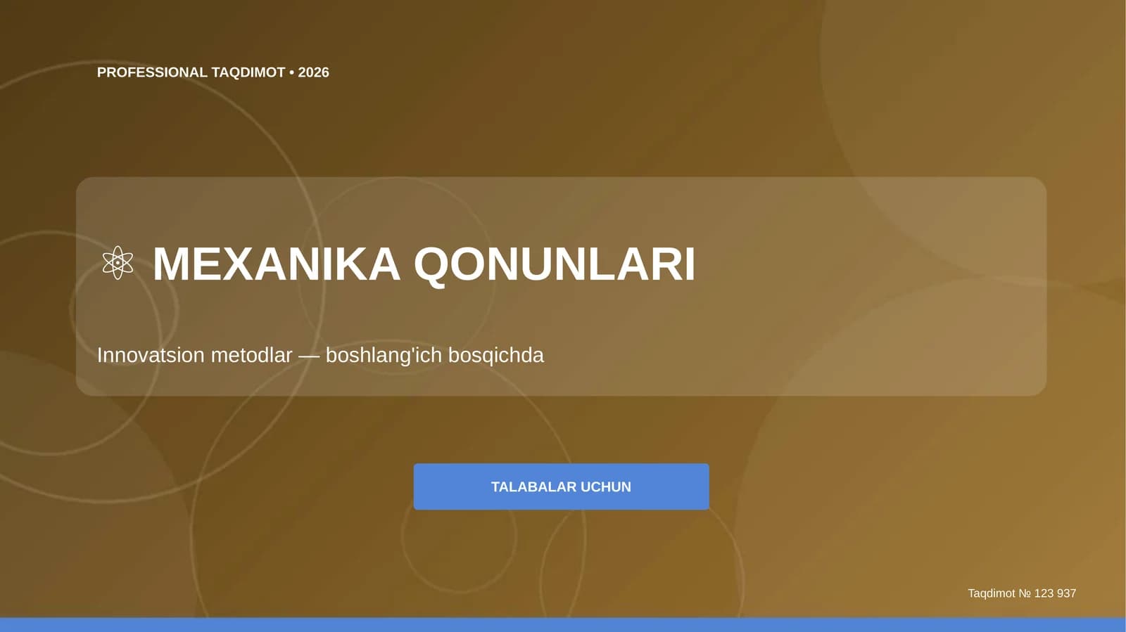 Mexanika Qonunlari: Innovatsion Metodlar (Boshlang'ich Bosqichda) [Talabalar Uchun]