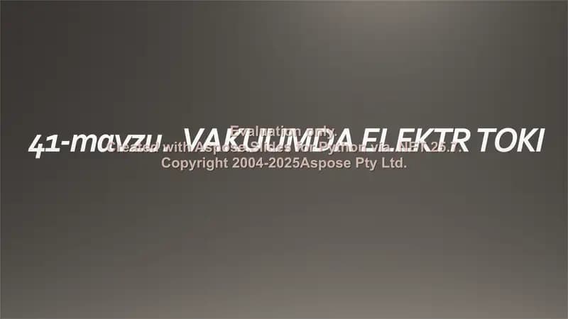 Vakuumda Elektr Toki