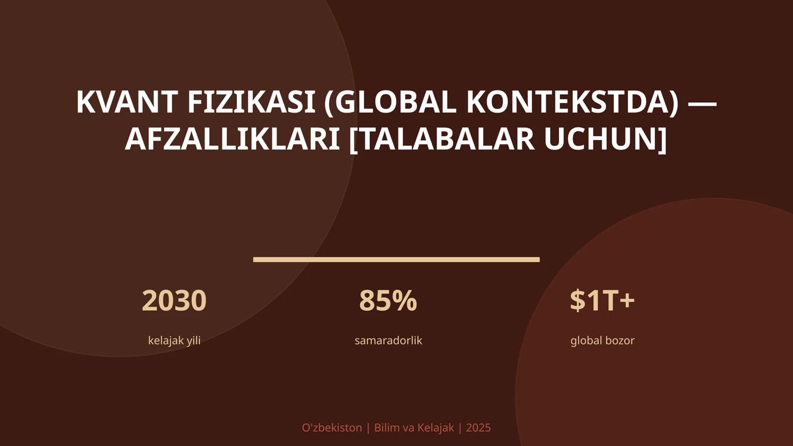 Kvant fizikasi (global kontekstda) — afzalliklari [talabalar uchun]