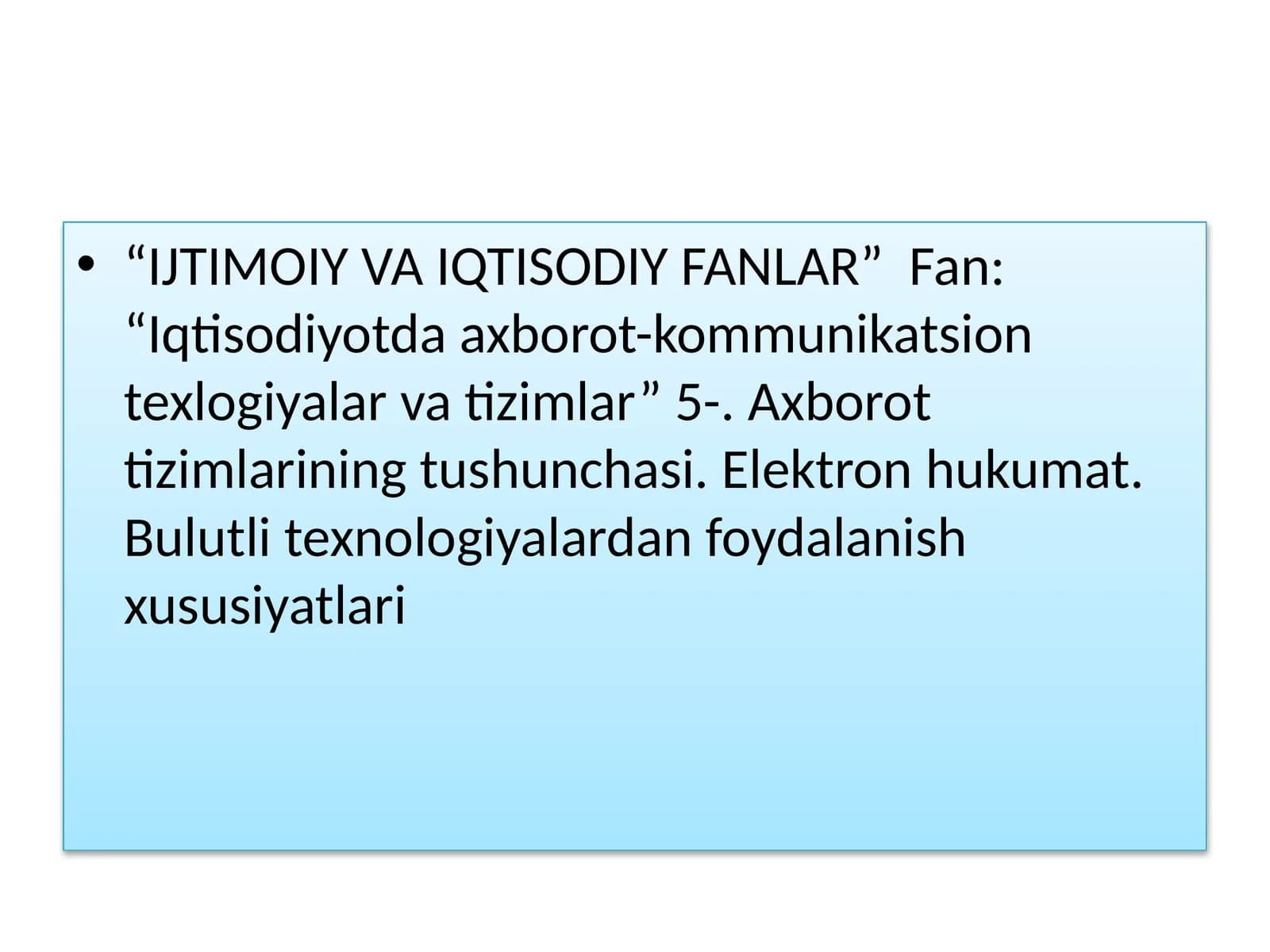 IJTIMOIY VA IQTISODIY FANLAR