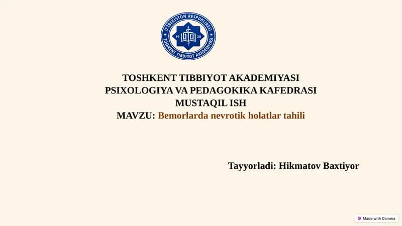 Bemorlardanevrotikholatlartahili