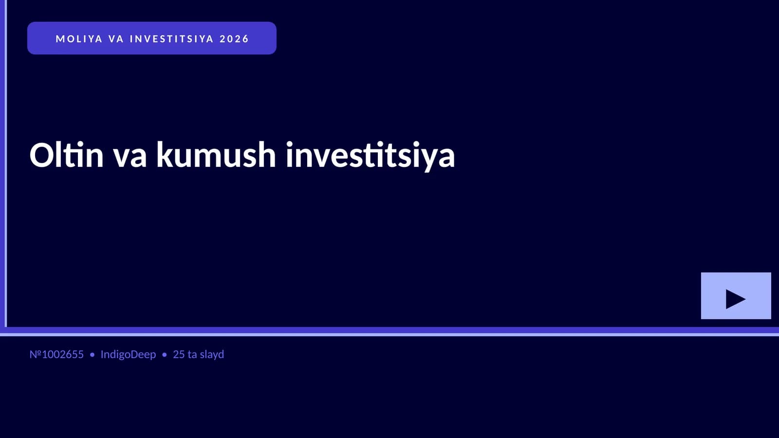 Oltin va kumush investitsiya