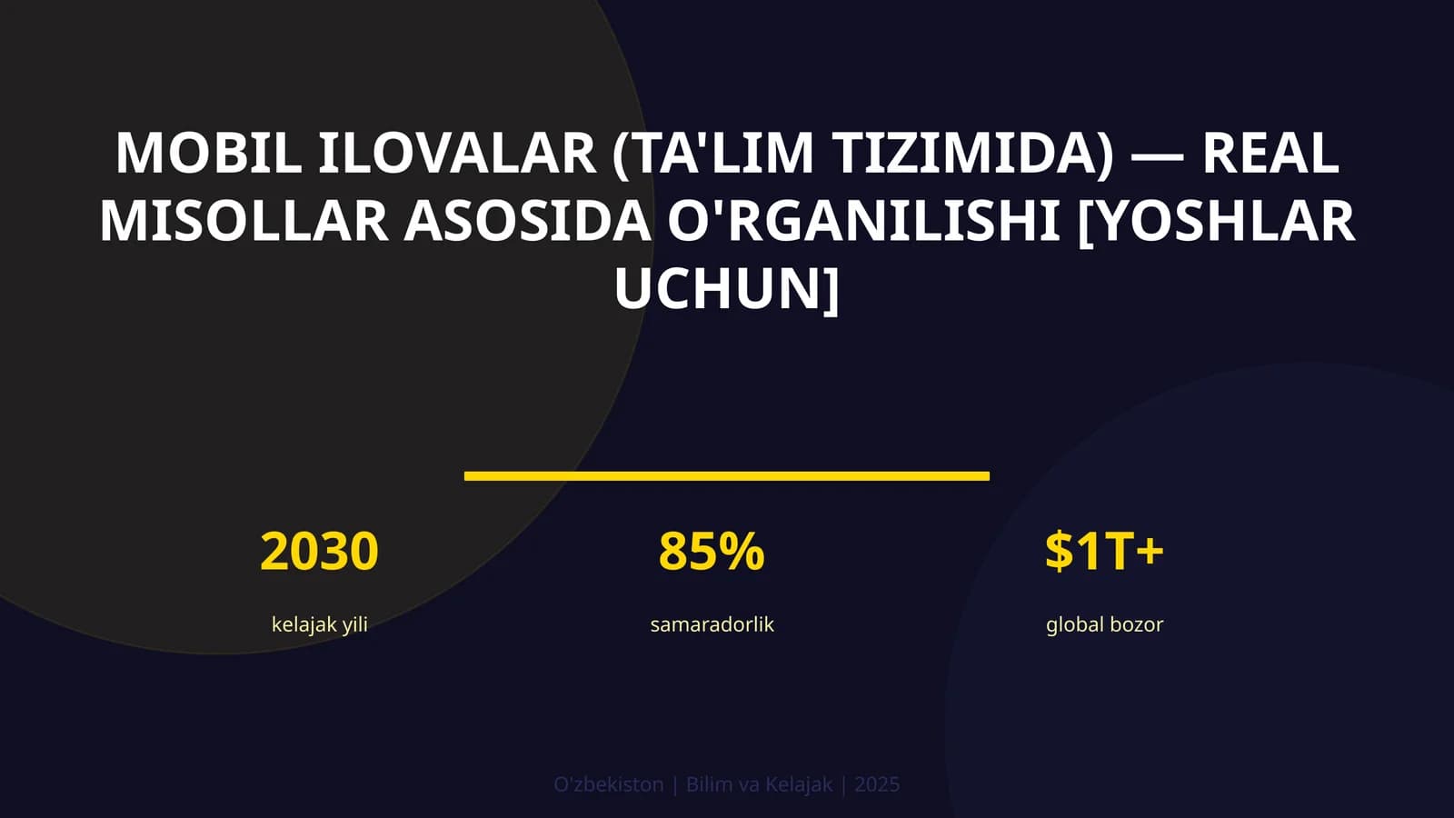 MOBIL ILOVALAR (TA'LIM TIZIMIDA) — REAL MISOLLAR ASOSIDA O'RGANILISHI [YOSHLAR UCHUN]