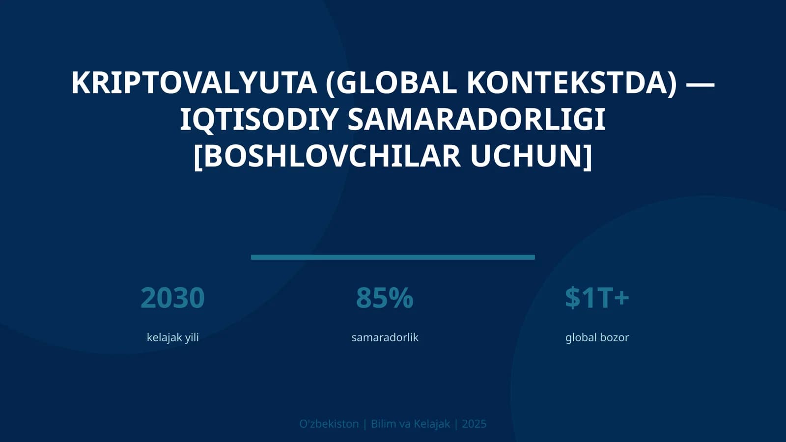 Kriptovalyuta (global kontekstda) — iqtisodiy samaradorligi [boshlovchilar uchun]