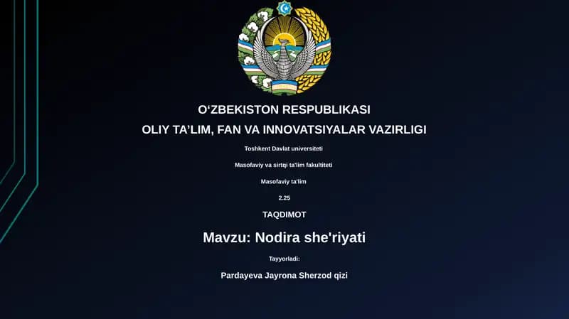 Nodira she'riyati