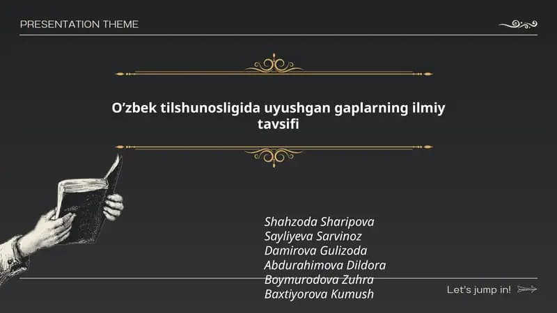 O’zbek tilshunosligida uyushgan gaplarning ilmiy tavsifi