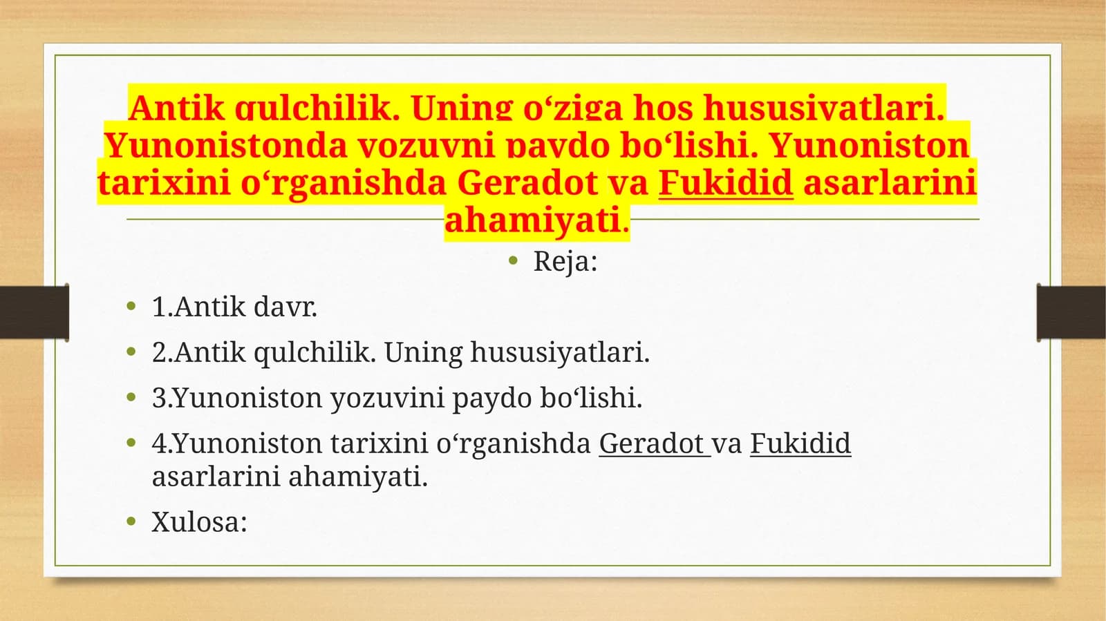 Antik qulchilik va yunoniston tarixi