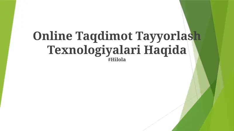 Online Taqdimot Tayyorlash Texnologiyalari Haqida