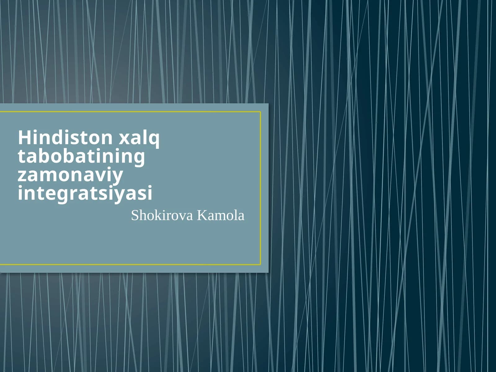 Hindiston xalq tabobatining zamonaviy integratsiyasi