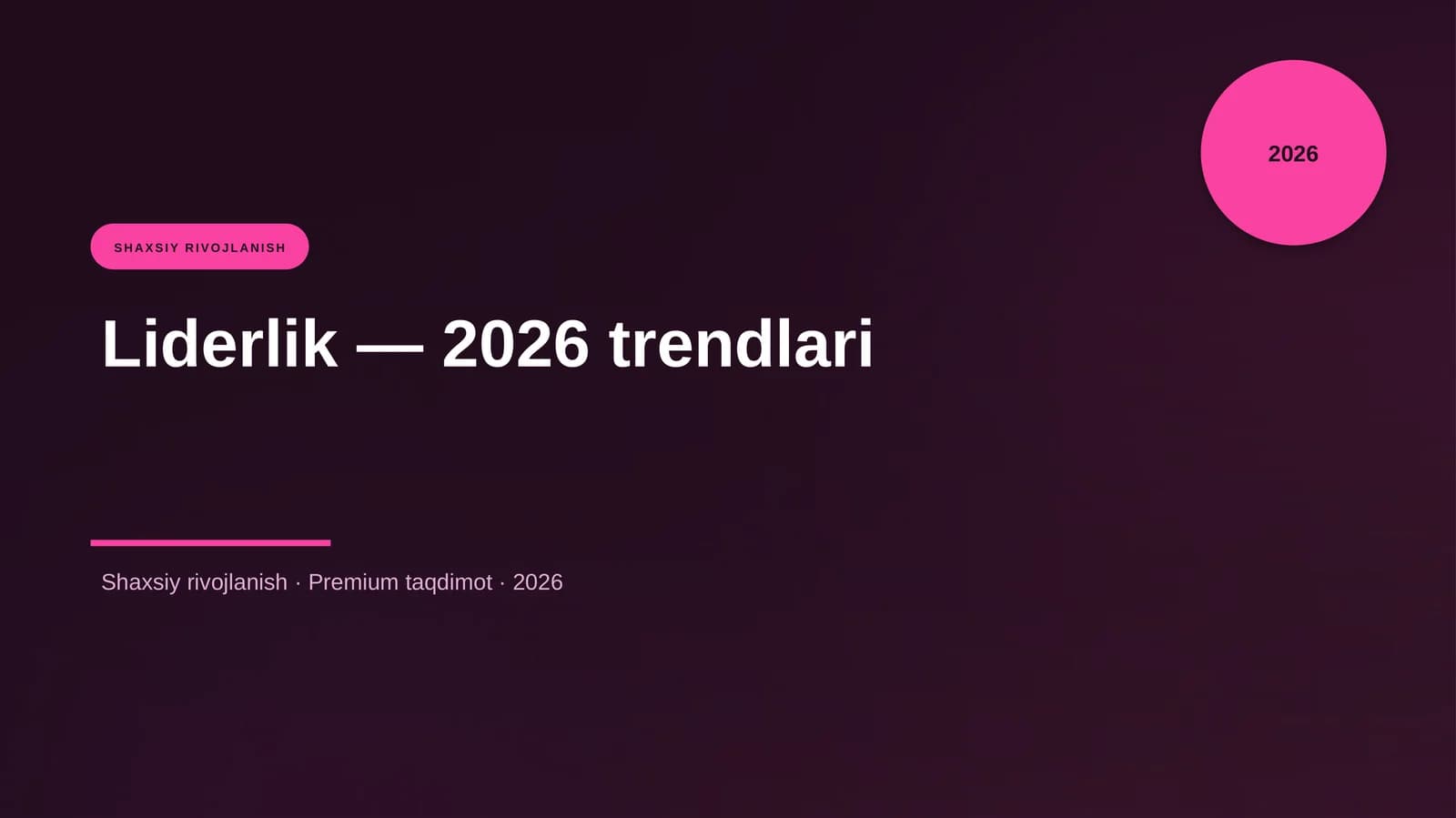 Liderlik — 2026 trendlari