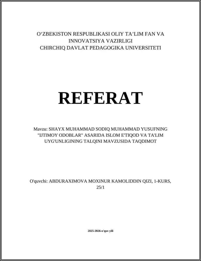 Ijtimoiy Odoqlar
