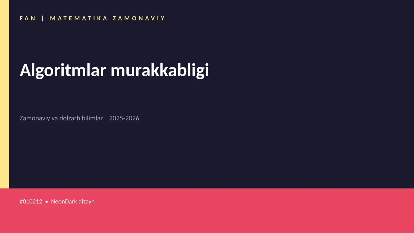 Algoritmlar murakkabligi
