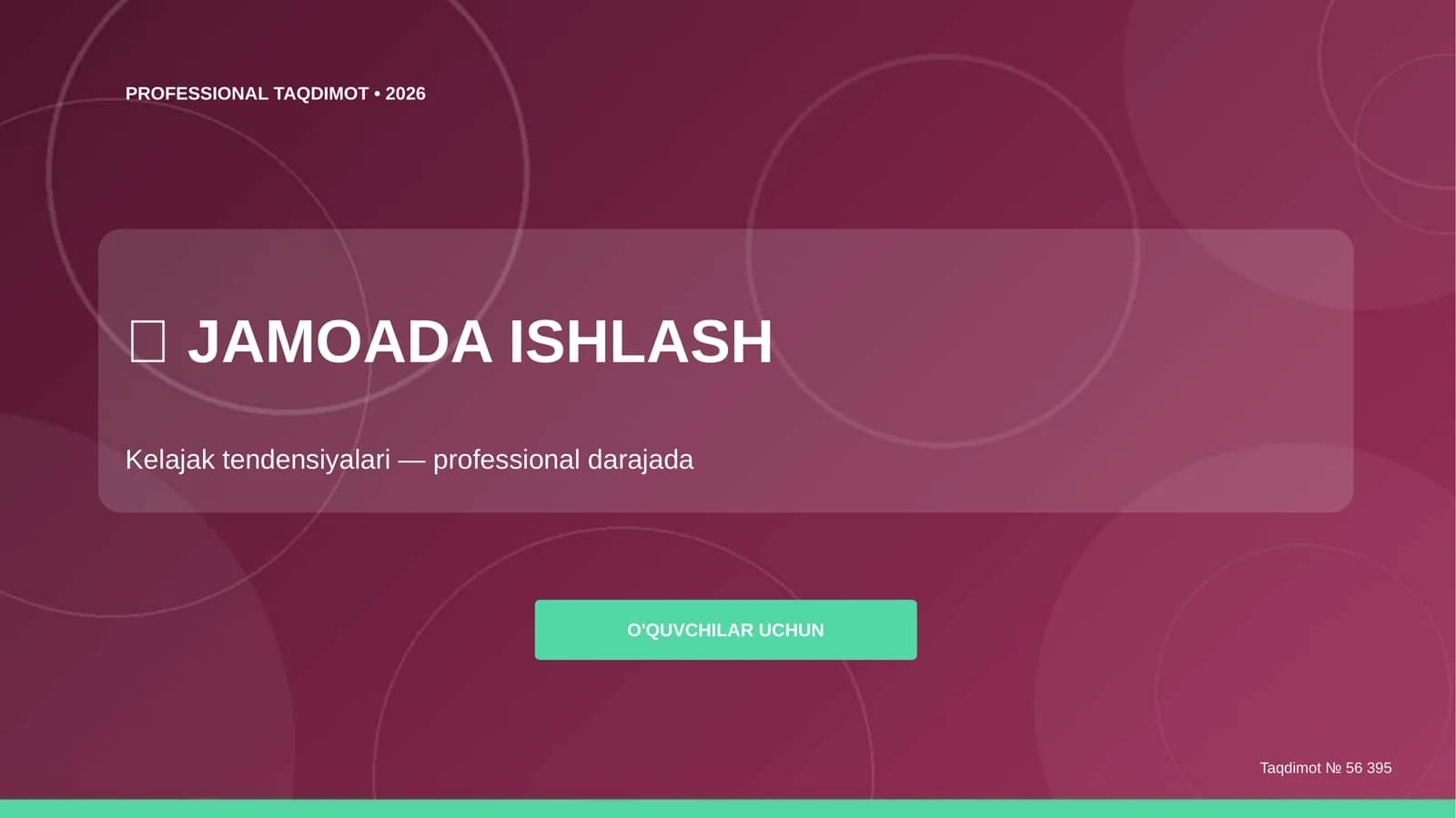 Jamoada ishlash: kelajak tendensiyalari (professional darajada) [o'quvchilar uchun]
