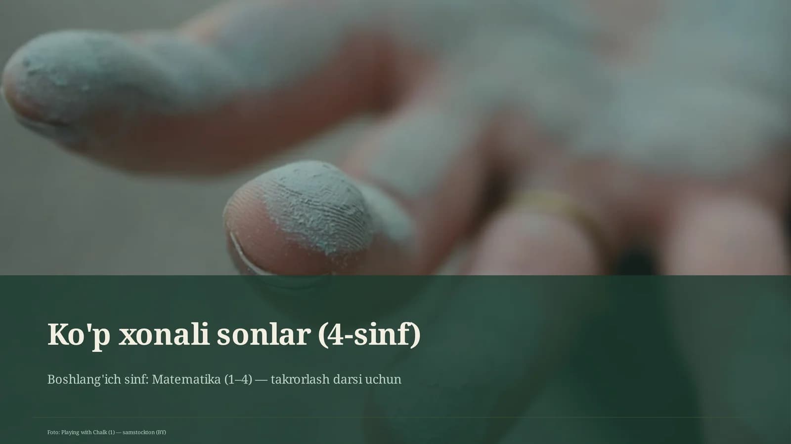 Ko'p xonali sonlar (4-sinf)