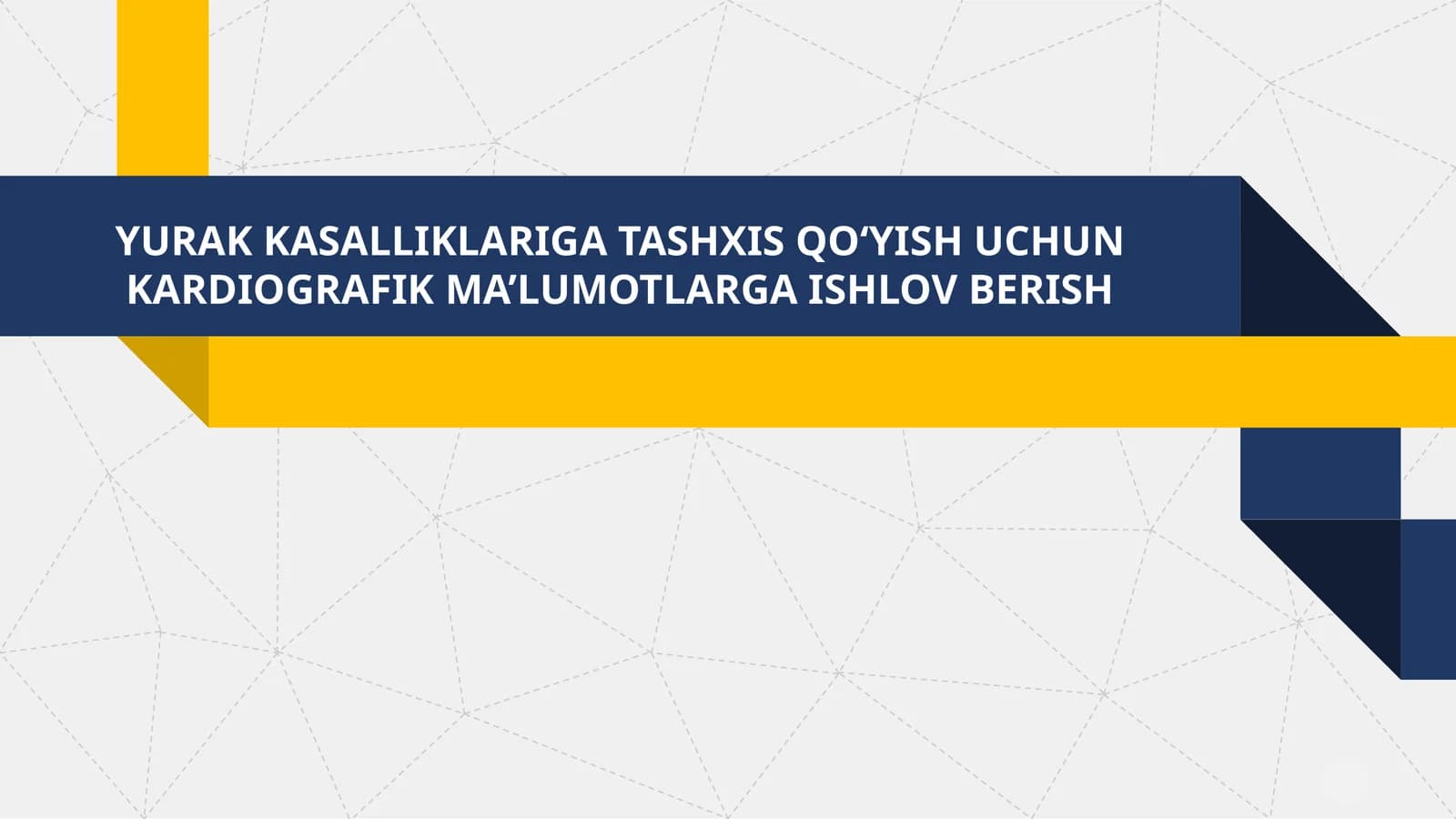 YURAK KASALLIKLARIGA TASHXIS QO‘YISH UCHUN KARDIOGRAFIK MA’LUMOTLARGA ISHLOV BERISH