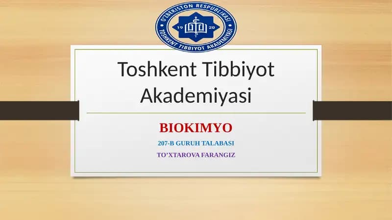 BIOKIMYO
