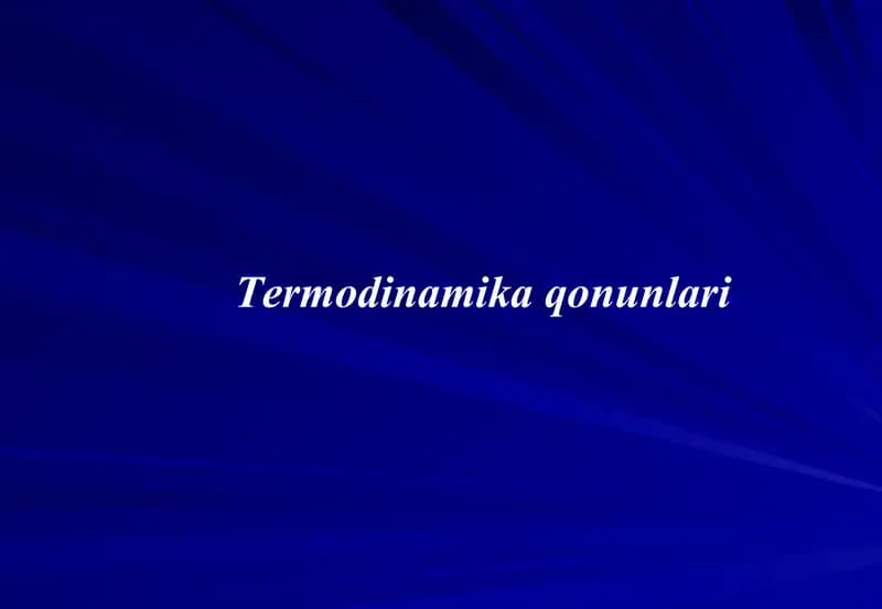 Termodinamika qonunlari