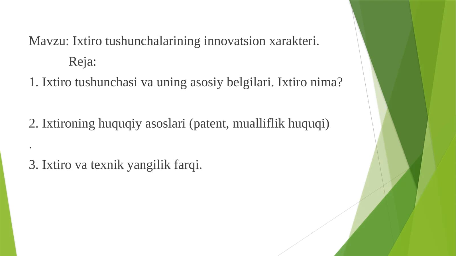 Ixtirot va innovatsiya