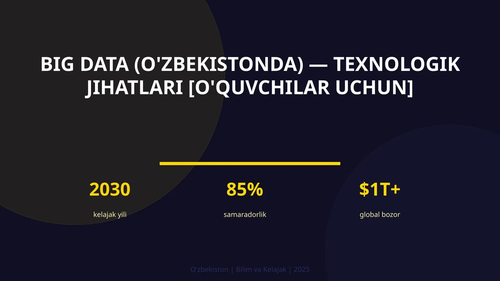Big Data (O'zbekistonda) — texnologik jihatlari [o'quvchilar uchun]