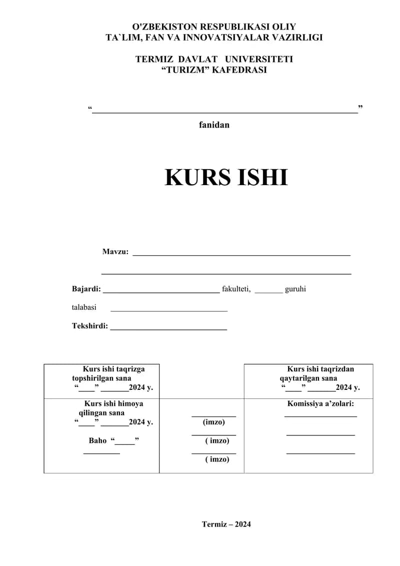 Kurs Ishiga ilova