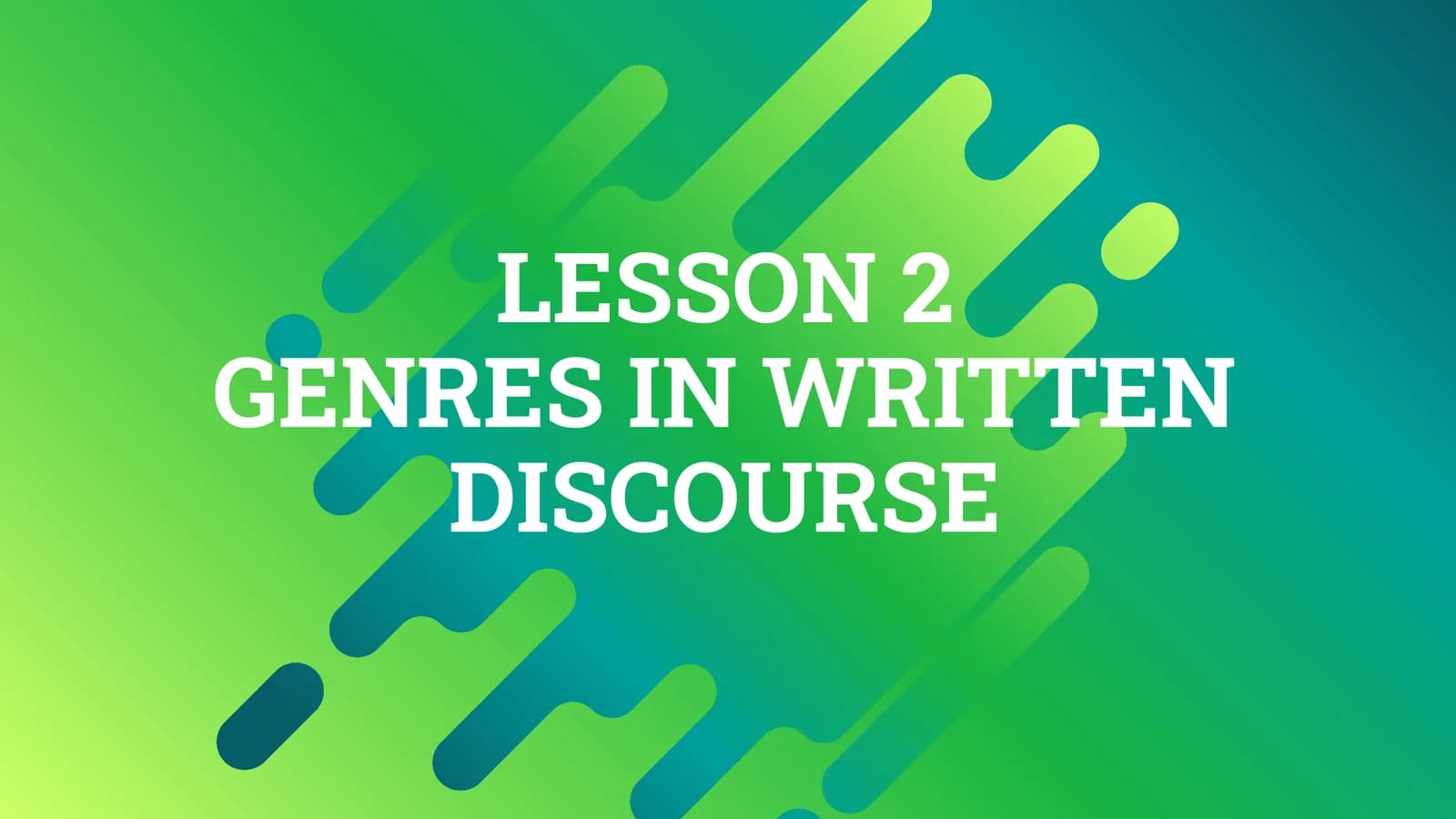 Genres in Written Discourse