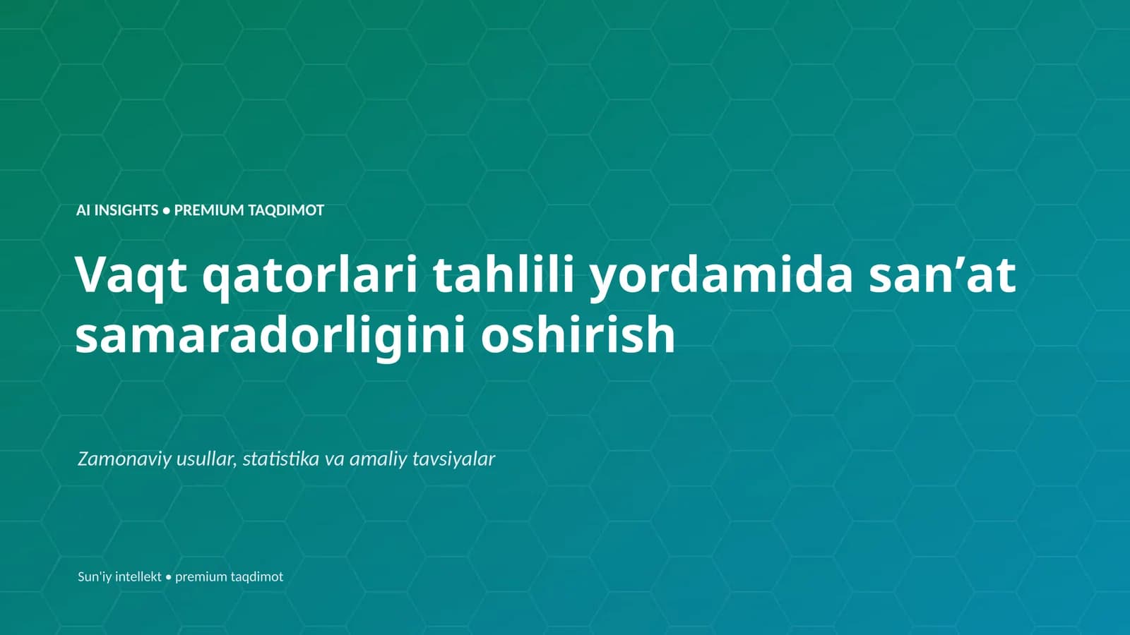 AI INSIGHTS • PREMIUM TAQDIMOT
