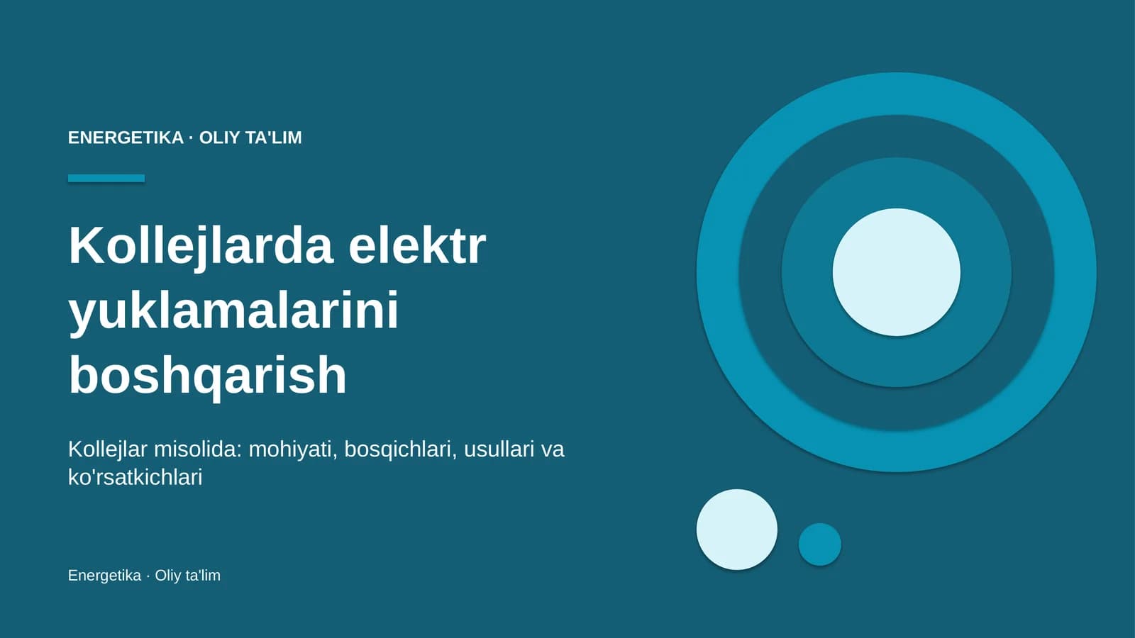 Kollejlarda elektr yuklamalarini boshqarish