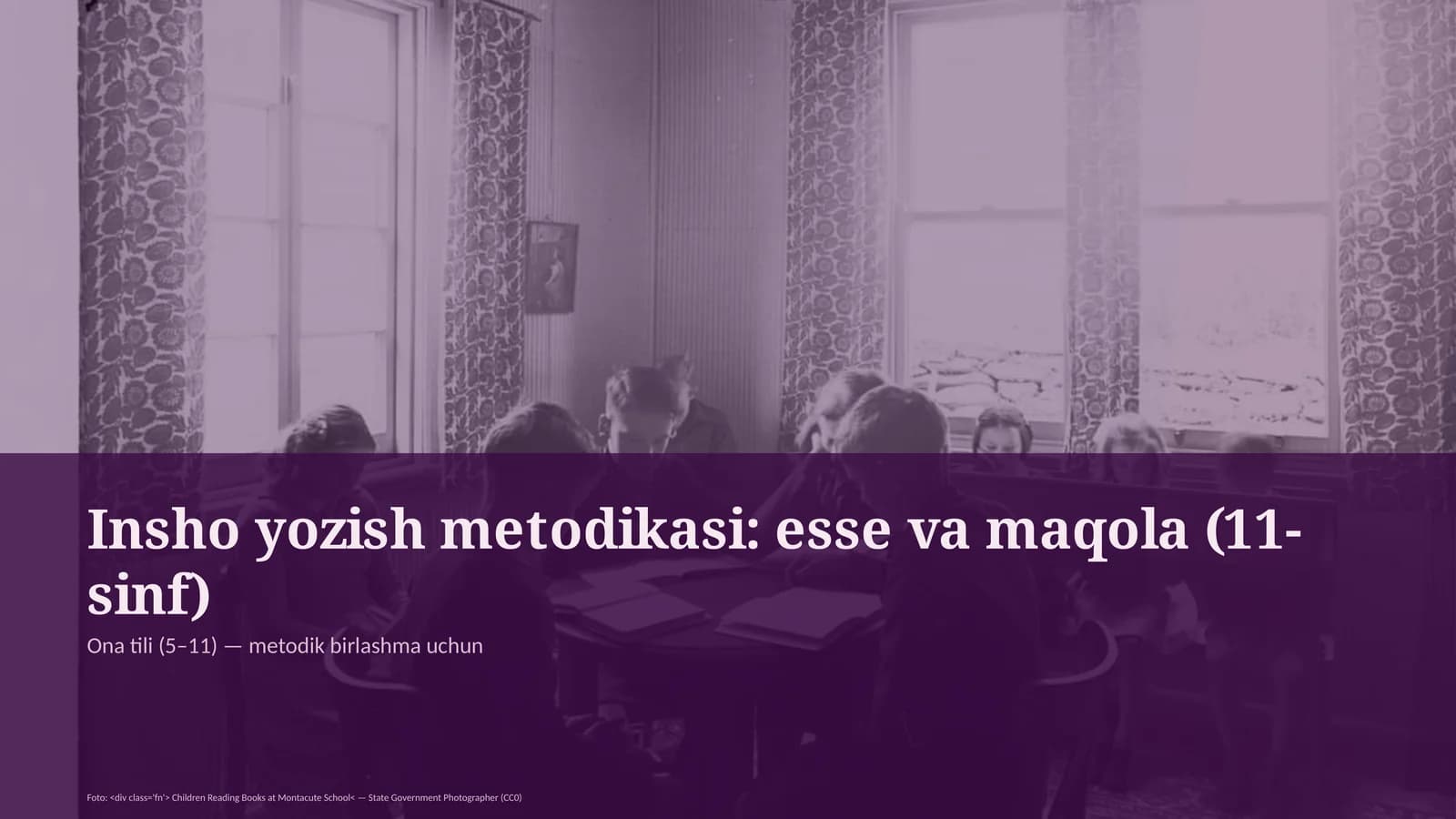 Insho yozish metodikasi: esse va maqola (11-sinf)