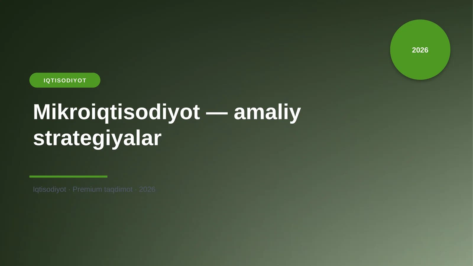 Mikroiqtisodiyot — amaliy strategiyalar