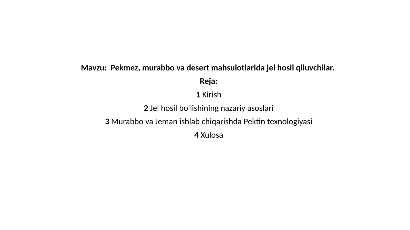 Pekmez, murabbo va desert mahsulotlari daj jel hosil qiluvchilar