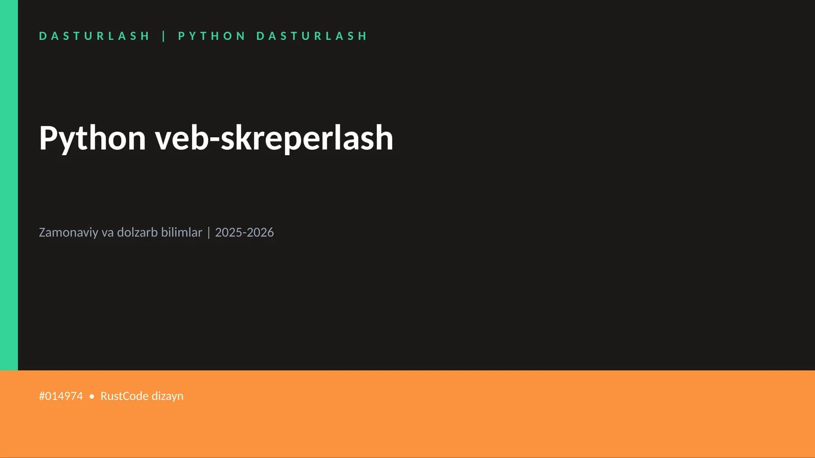 PYTHON DASTURLASH