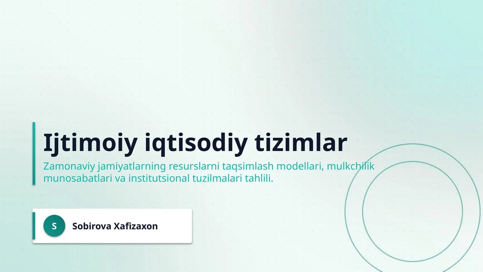 Ijtimoiy iqtisodiy tizimlar