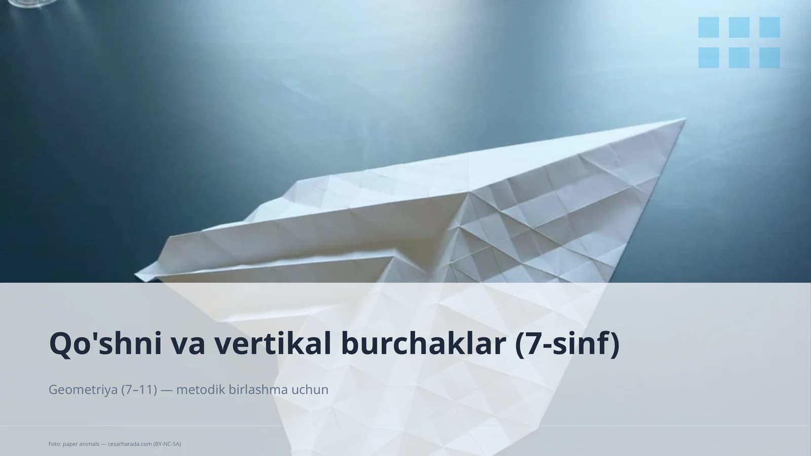 Qo'shni va vertikal burchaklar (7-sinf)